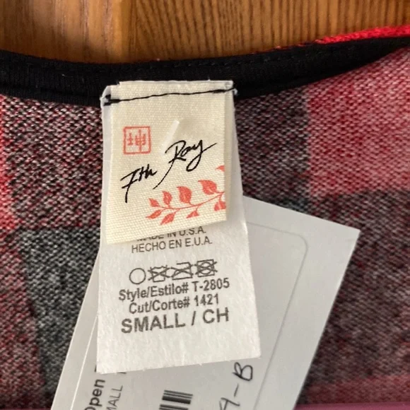 NWT 7th Ray buffalo Plaid Knit Cardigan size small - Picture 2 of 4